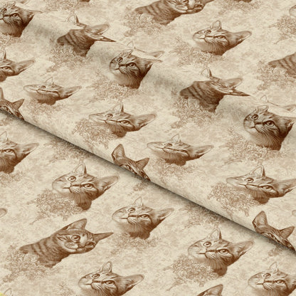 Vintage Cats With Lace Pattern 7 Quilting Cotton Fabric