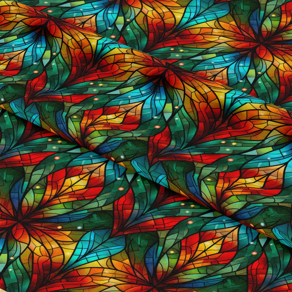 Stained Glass Christmas Pattern 9 Quilting Cotton Fabric