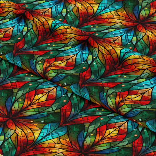 Stained Glass Christmas Pattern 9 Quilting Cotton Fabric