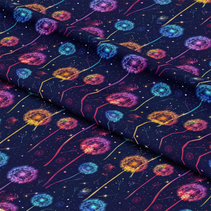 Midnight Dandelions Pattern 2 Quilting Cotton Fabric
