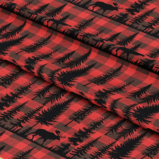 Classic Red and Black Buffalo Plaid Pattern 2 Quilting Cotton Fabric