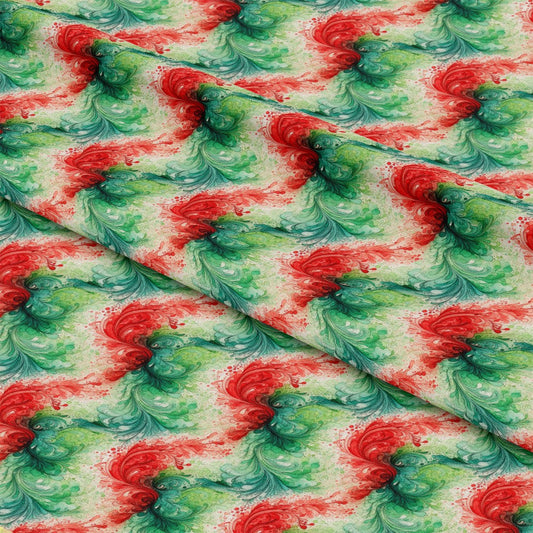 Watercolor Christmas Swirls Pattern 9 Quilting Cotton Fabric