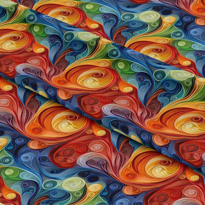 Abstract Paper Quilling Pattern 6 Quilting Cotton Fabric