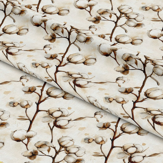 Raw White Cotton Pattern 12 Quilting Cotton Fabric
