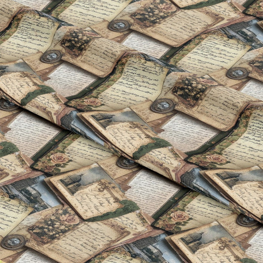 Vintage World Scrolls Pattern 4 Quilting Cotton Fabric