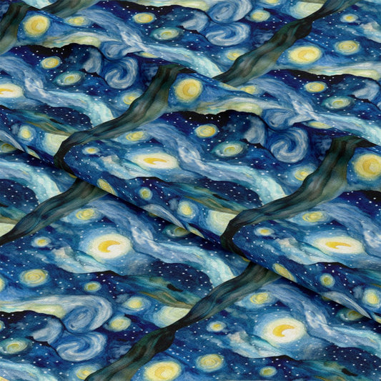 Starry Night Pattern 8 Quilting Cotton Fabric