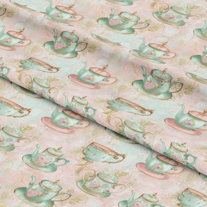 Whimsical Tea Party Pattern 9 Quilting Cotton Fabric