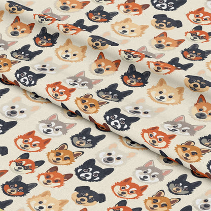 Dog Heads Pattern 2 Quilting Cotton Fabric