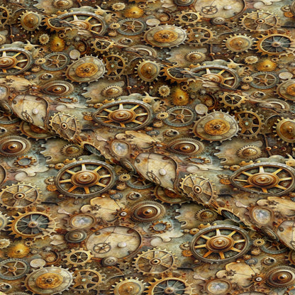 Steampunk Old Maps Pattern 5 Quilting Cotton Fabric