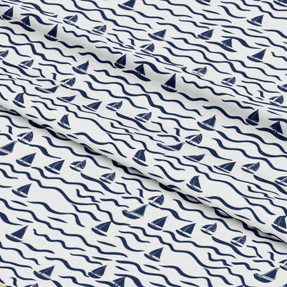 Blue Sailboat Pattern 7 Quilting Cotton Fabric