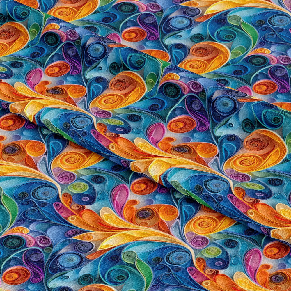 Abstract Paper Quilling Pattern 1 Quilting Cotton Fabric