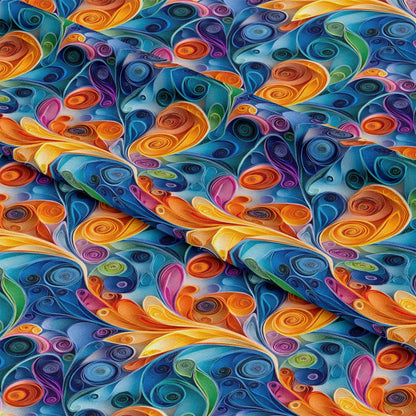 Abstract Paper Quilling Pattern 1 Quilting Cotton Fabric