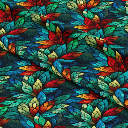 Stained Glass Christmas Pattern 14 Quilting Cotton Fabric