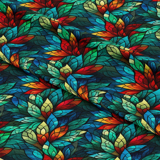 Stained Glass Christmas Pattern 14 Quilting Cotton Fabric