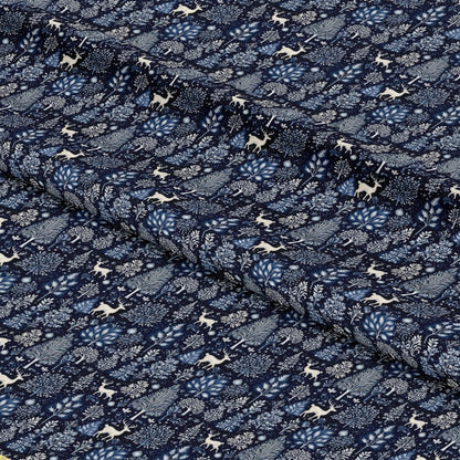 Delft Blue Winter Pattern 9 Quilting Cotton Fabric