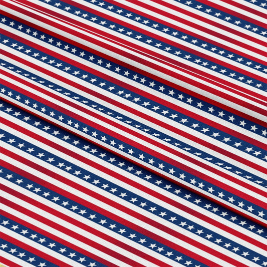 Patriotic Flag Stripes Pattern 1 Quilting Cotton Fabric