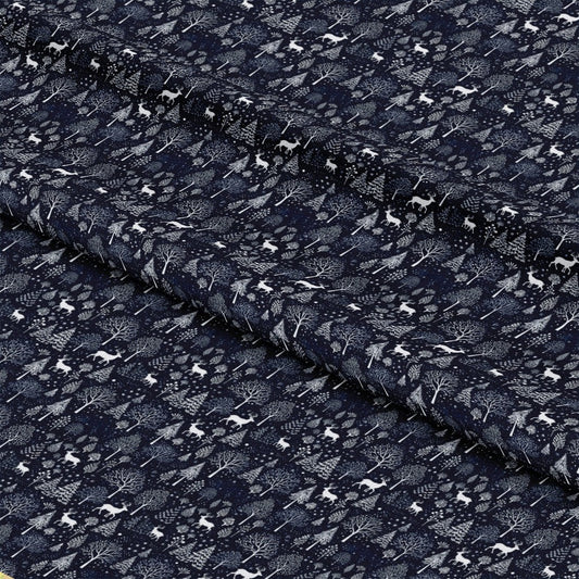 Delft Blue Winter Pattern 1 Quilting Cotton Fabric