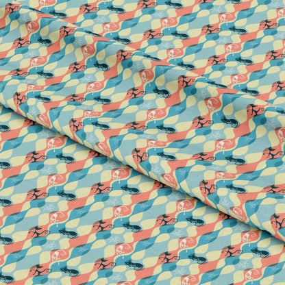 Atomic Kitty Pattern 8 Quilting Cotton Fabric