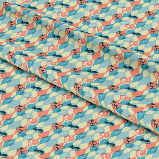 Atomic Kitty Pattern 8 Quilting Cotton Fabric