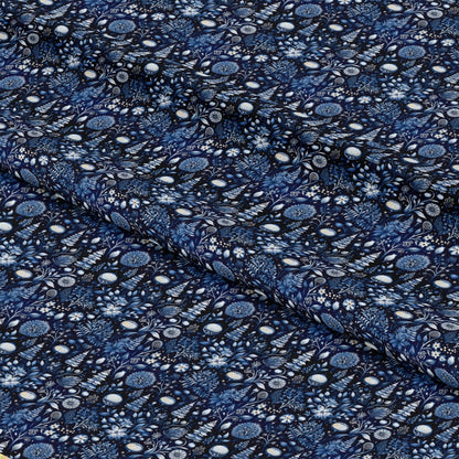 Delft Blue Winter Pattern 5 Quilting Cotton Fabric