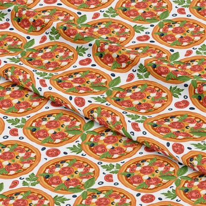 Pizza Pattern 2 Quilting Cotton Fabric