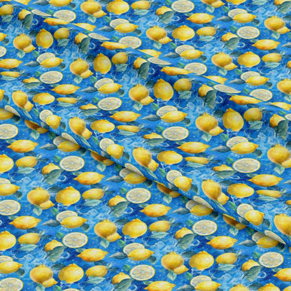 Lemons and Citrus Sour Splash Pattern 8 Quilting Cotton Fabric