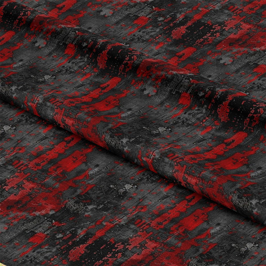 Red and Black Grunge Pattern 4 Quilting Cotton Fabric