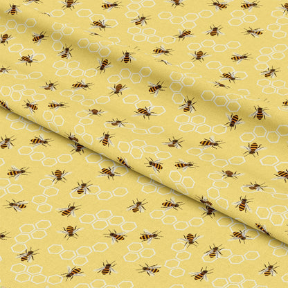 Vintage Honey Bee Pattern 1 Quilting Cotton Fabric