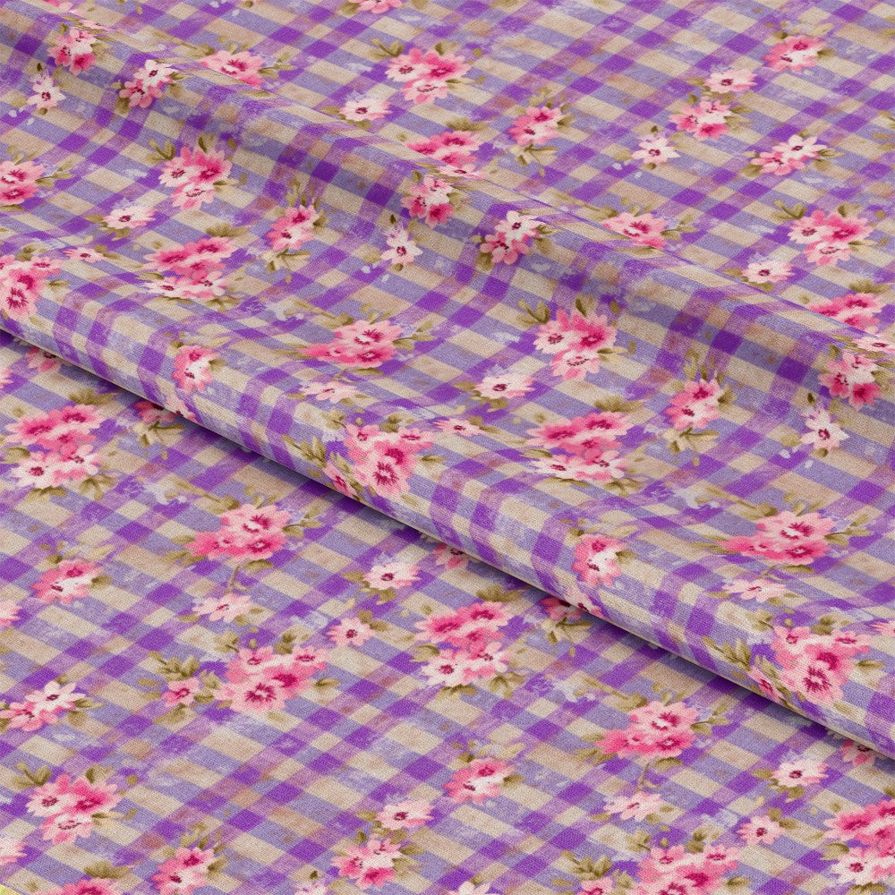 Country Girl Plaid Pattern 10 Quilting Cotton Fabric