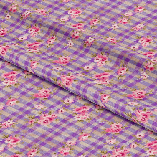 Country Girl Plaid Pattern 10 Quilting Cotton Fabric