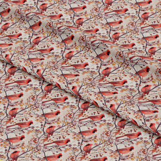 Red Cardinals Pattern 5 Quilting Cotton Fabric