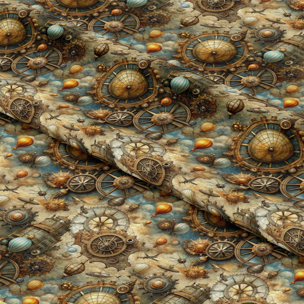 Steampunk Old Maps Pattern 9 Quilting Cotton Fabric