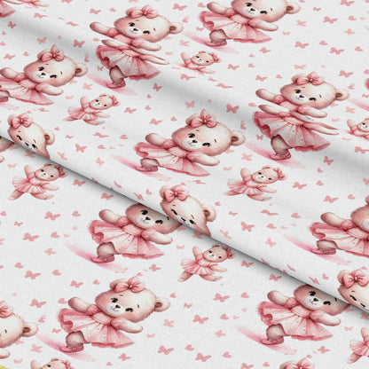 Pink Night Time Teddy Bears Pattern 5 Quilting Cotton Fabric