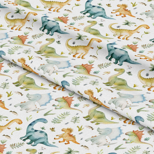 Watercolor Dinosaurs Pattern 1 Quilting Cotton Fabric