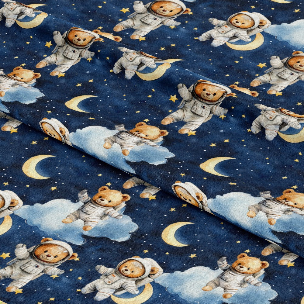Blue Teddy Bear Baby Boy Pattern 2 Quilting Cotton Fabric