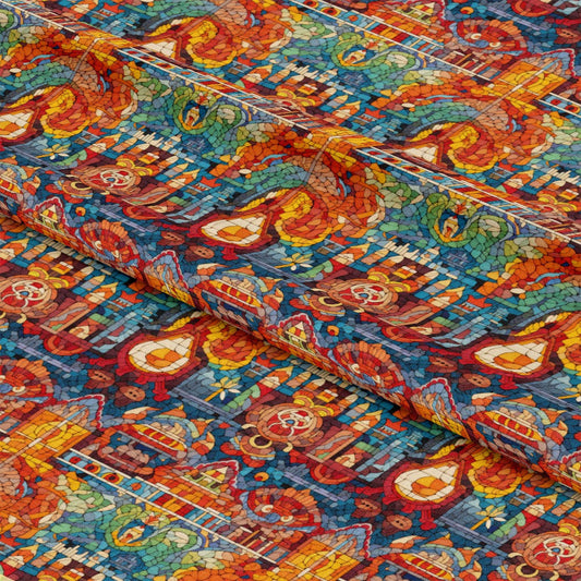 Mosaic Art Pattern 12 Quilting Cotton Fabric