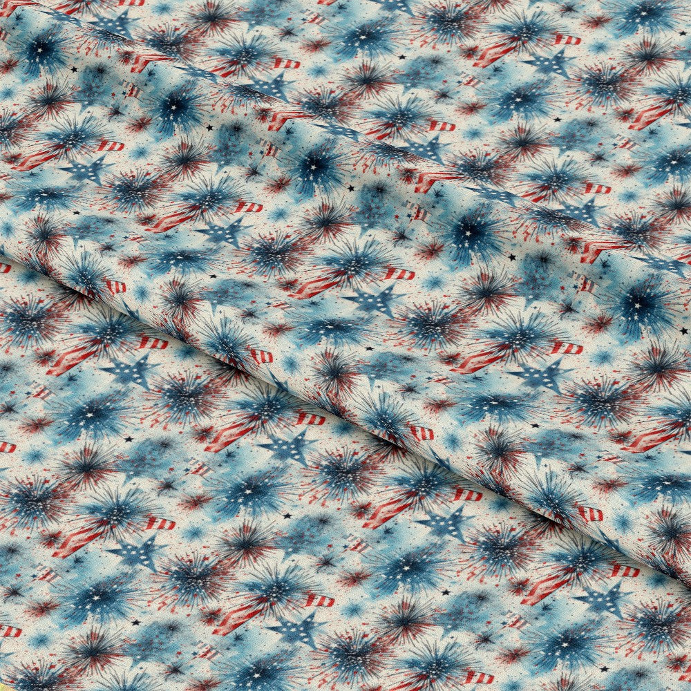 Patriotic Grunge Pattern 3 Quilting Cotton Fabric