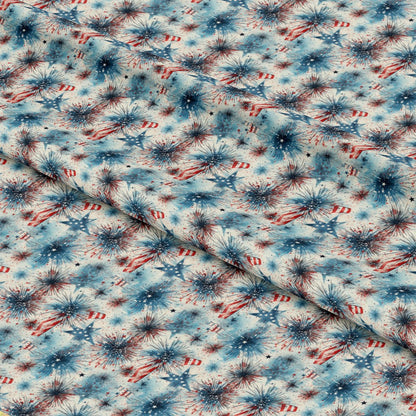 Patriotic Grunge Pattern 3 Quilting Cotton Fabric