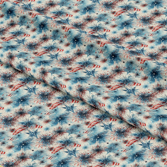 Patriotic Grunge Pattern 3 Quilting Cotton Fabric