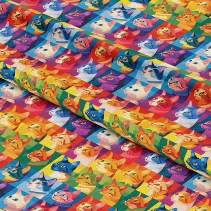 Cat Patchwork Pattern 6 Quilting Cotton Fabric