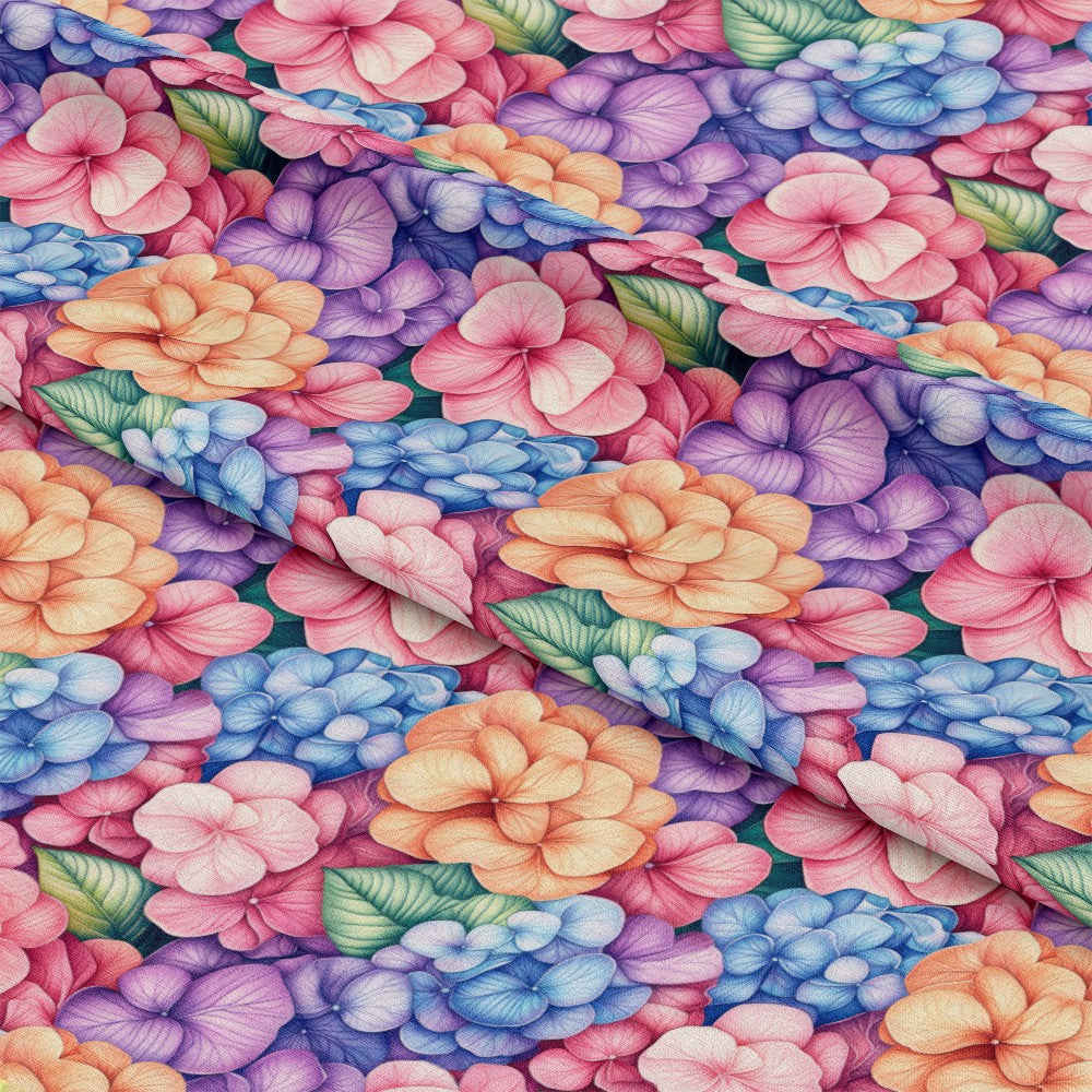 Colorful Hydrangeas Pattern 3 Quilting Cotton Fabric