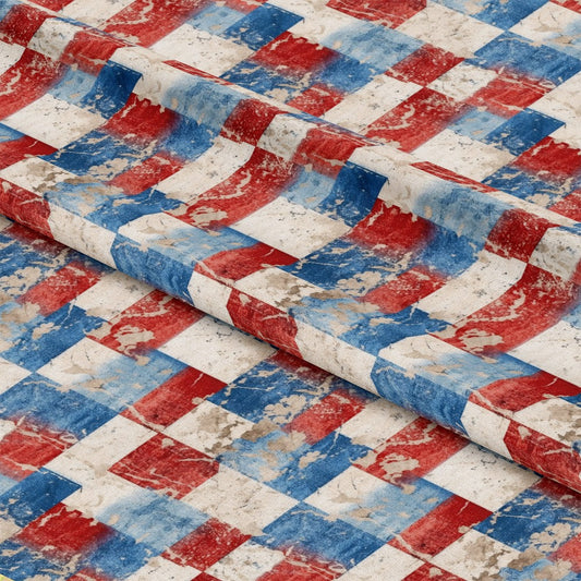 Distressed Patriotic Pattern 7 Quilting Cotton Fabric