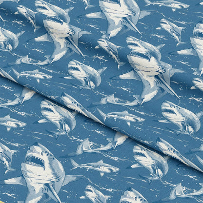 Sharks Circling Pattern 4 Quilting Cotton Fabric