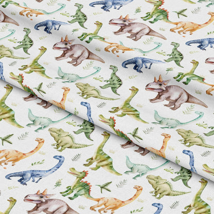 Watercolor Dinosaurs Pattern 2 Quilting Cotton Fabric
