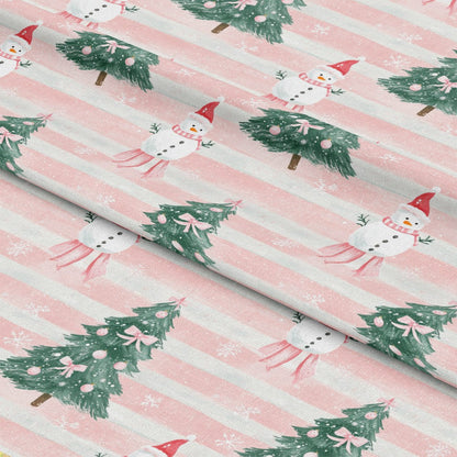 Sweet Pink Christmas Pattern 6 Quilting Cotton Fabric