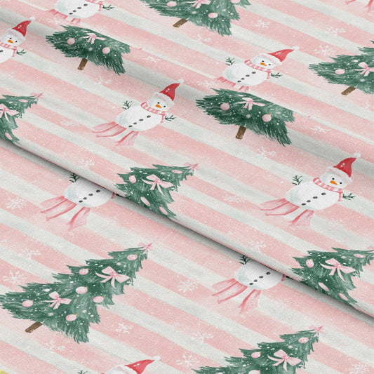 Sweet Pink Christmas Pattern 6 Quilting Cotton Fabric