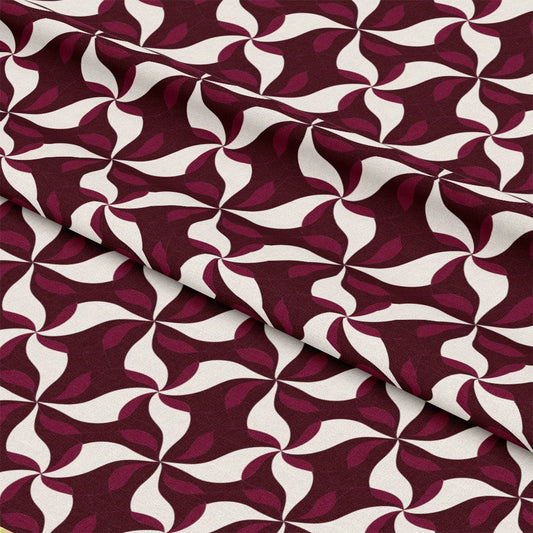 Burgundy Abstract Pattern 9 Quilting Cotton Fabric