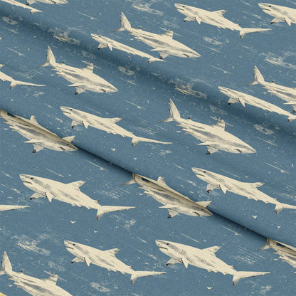 Sharks Circling Pattern 8 Quilting Cotton Fabric