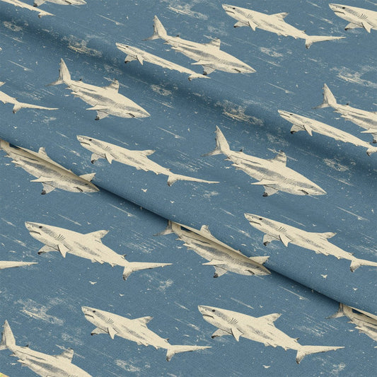 Sharks Circling Pattern 8 Quilting Cotton Fabric