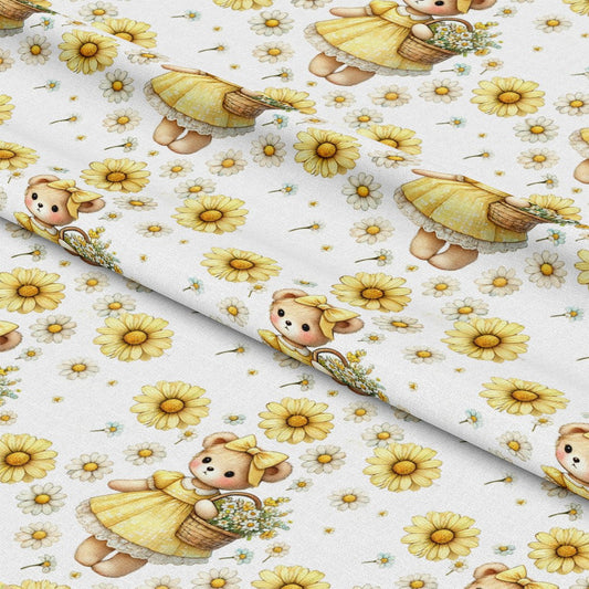 Daisy Teddy Bears Pattern 6 Quilting Cotton Fabric